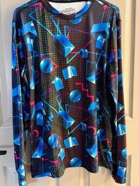 RSVLTS - The Original Trapper Neon Geometric Long Sleeve Performance Tee Mens L